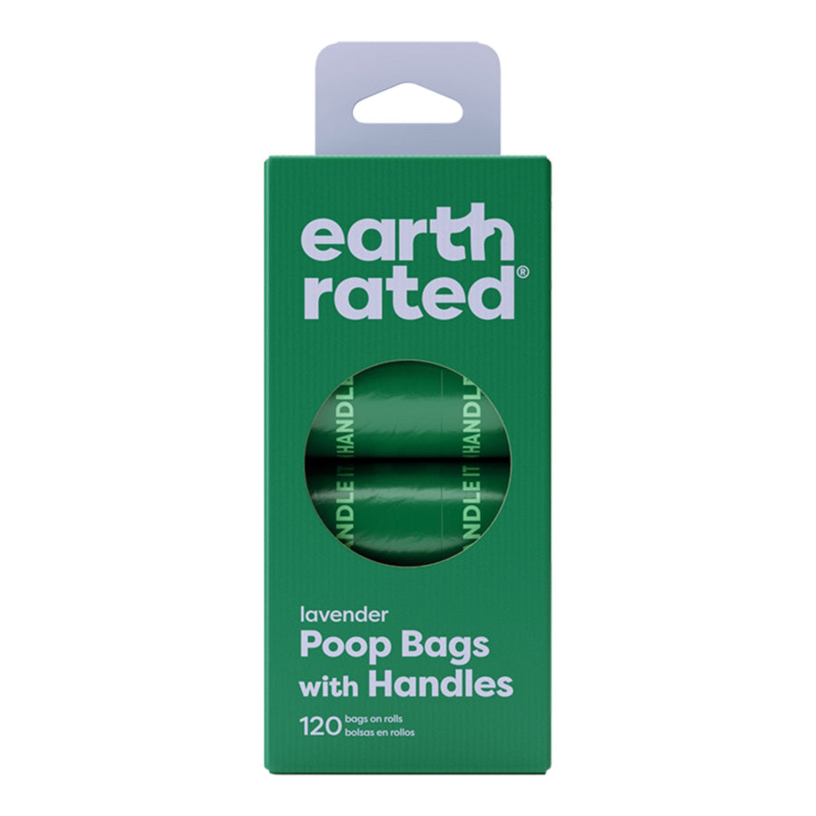 Earth Rated Dog Lavender Poop Bags With Handles Refill Rolls - 120 Count