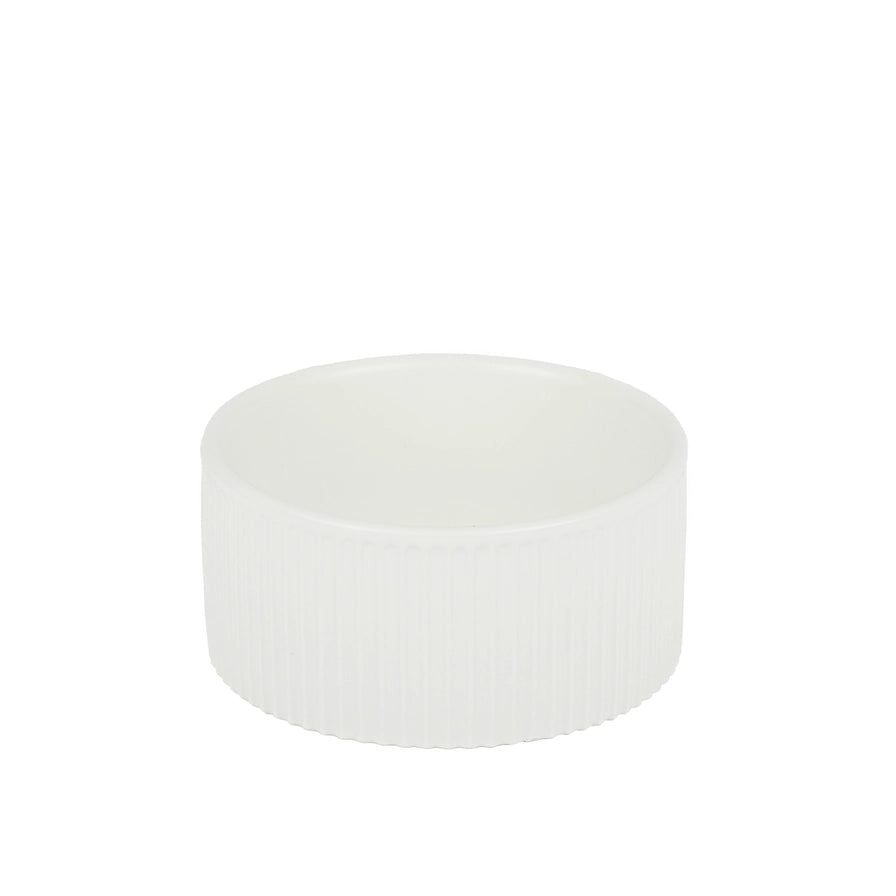 PARK LIFE DESIGNS Jardin Ribbed Pet Bowl Collection – Modern Matte Exterior
