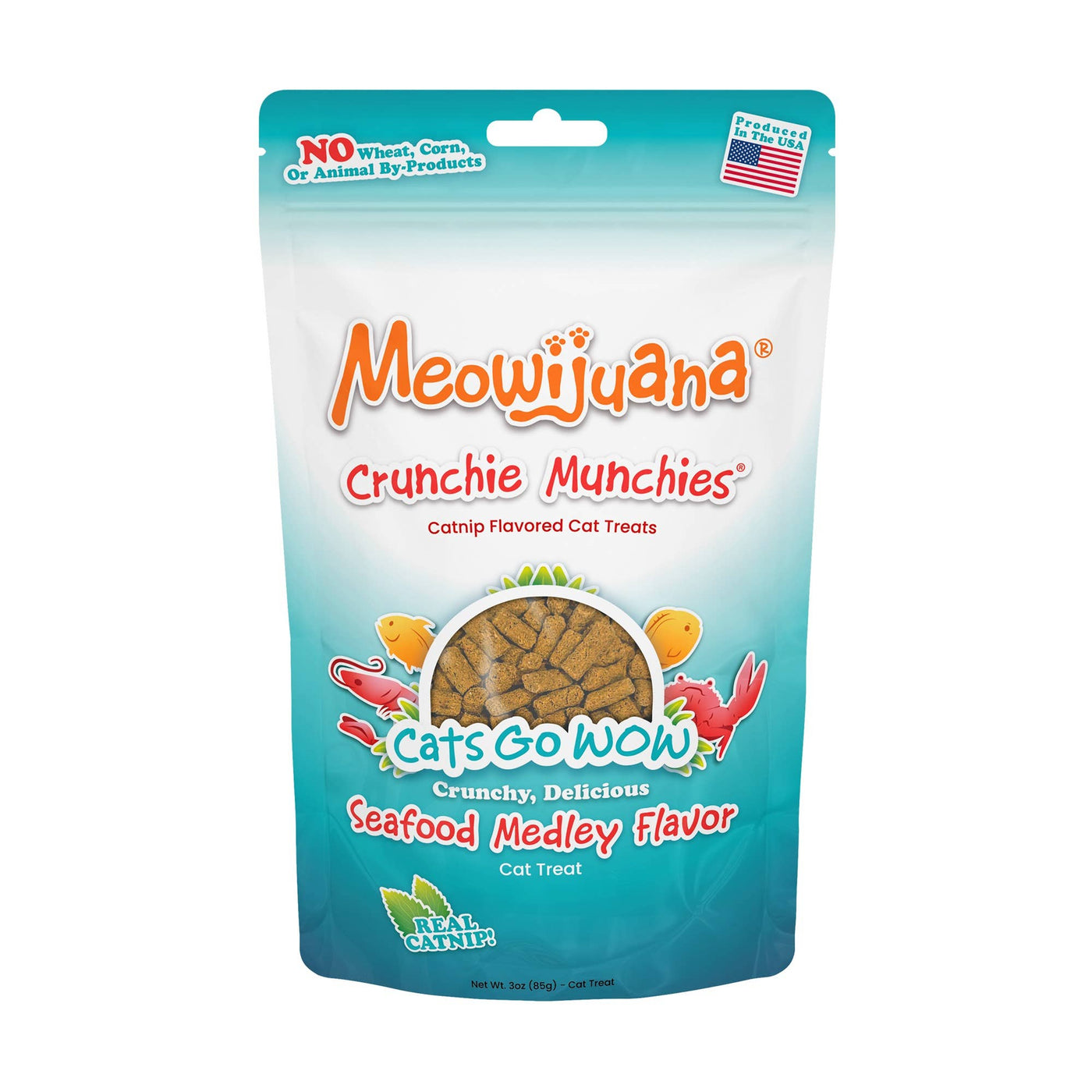 Meowijuana Crunchie Munchie Seafood Medley Cat Treat 3oz by Meowijuana - cat treat