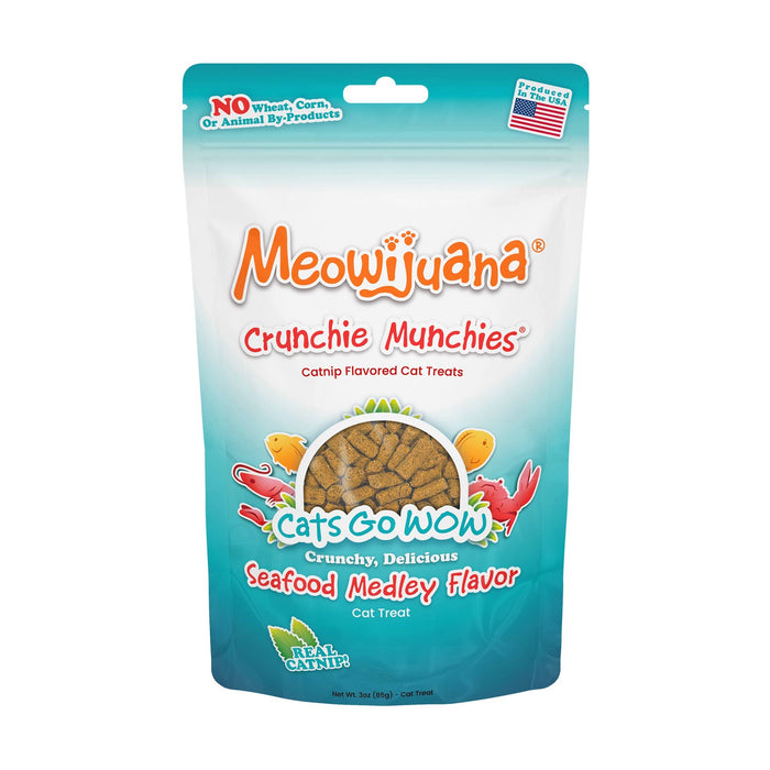 Meowijuana Crunchie Munchie Seafood Medley Cat Treat 3oz