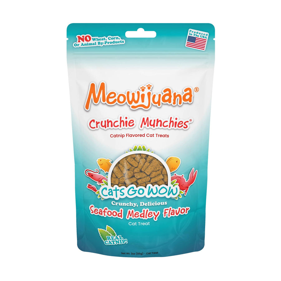 Meowijuana Crunchie Munchie Seafood Medley Cat Treat 3oz by Meowijuana - cat treat