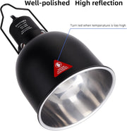 DXOPHIEX Reptile Heat Lamp Fixture Deep Dome Basking Light 5 Options