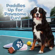 PUPROAR Pickleball Paddle Plush Squeaky Dog Toy with Crinkle