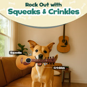 PUPROAR Guitar Plush Squeaky Dog Toy with Crinkle – Approx. 13.5 in