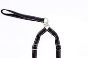 Euro-Dog Outdoor Style Black Reflective Adjustable Double Leash
