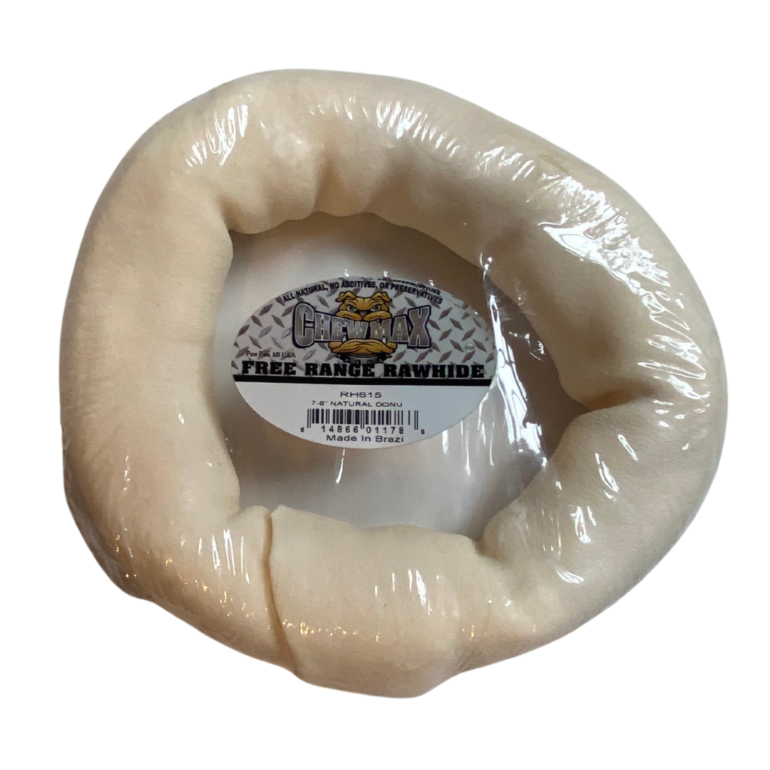 ChewMax 7–8 Inch Natural Rawhide Donut
