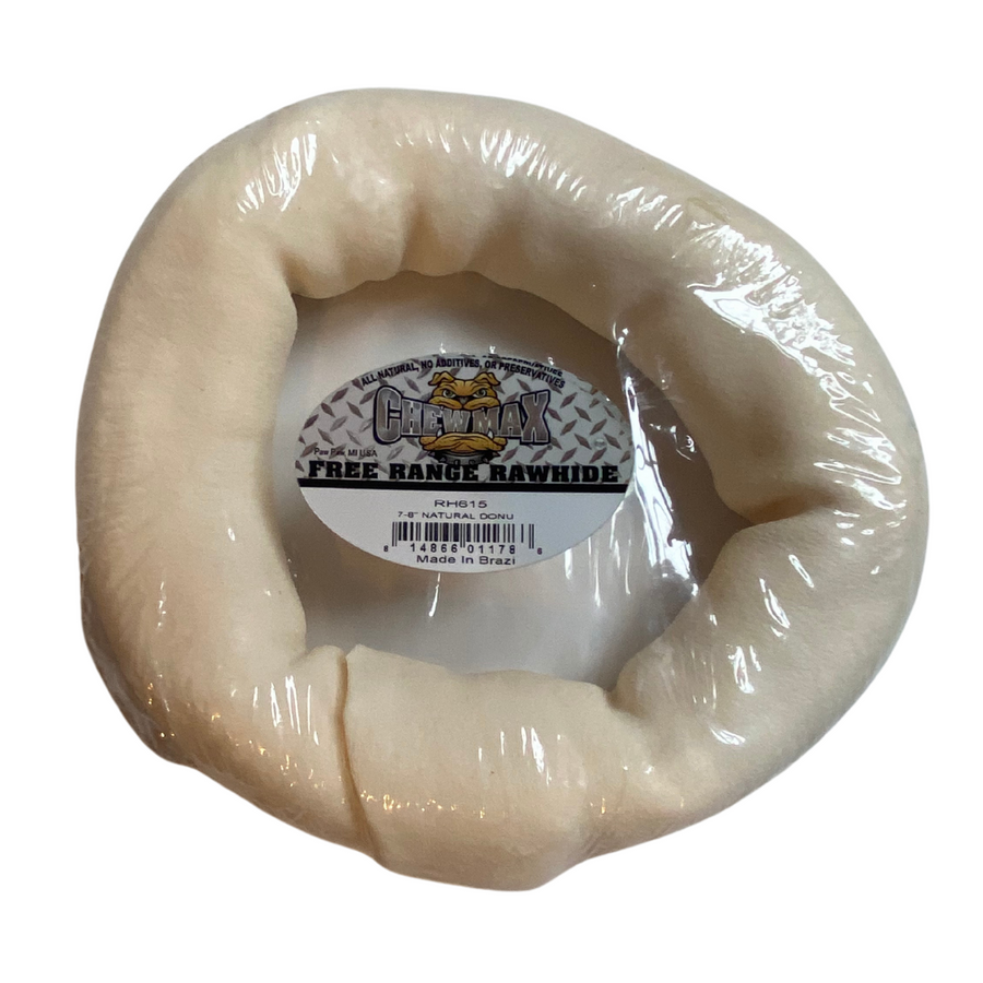 ChewMax 7–8 Inch Natural Rawhide Donut