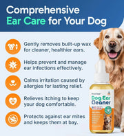 Gentle Natural Dog Ear Cleaner - Effective Relief for Wax, Itch & Irritation