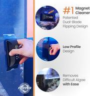 Flipper Edge Limited Edition Puffer 2 in 1 Floating Magnetic Aquarium Algae Cleaner (MAX) - Pristine Pet Supply