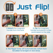 Flipper Edge Limited Edition Puffer 2 in 1 Floating Magnetic Aquarium Algae Cleaner (MAX) - Pristine Pet Supply