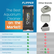 Flipper Edge Limited Edition Puffer 2 in 1 Floating Magnetic Aquarium Algae Cleaner (MAX) - Pristine Pet Supply