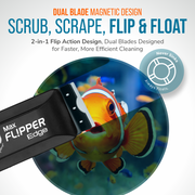 Flipper Edge 2 in 1 Floating Magnetic Aquarium Algae Cleaner (MAX) - Pristine Pet Supply