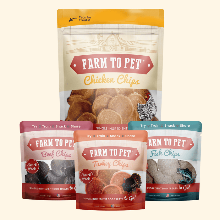 Farm To Pet Puppy Packs 'n Snacks Dog Treat Starter Pack – Single-Ingredient Training Treats