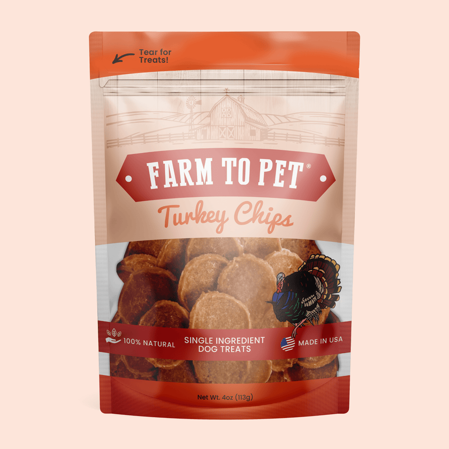 Farm To Pet Turkey Chips for Dogs – All-Natural Single-Ingredient Healthy Dog Treats