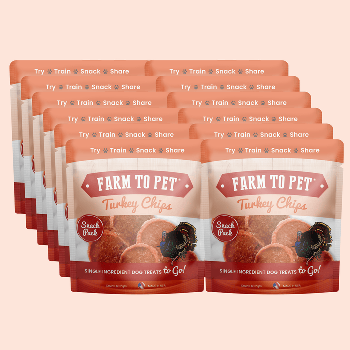 Farm To Pet Turkey Chips Snack Pack Bundles – Low Allergen Treats for Training