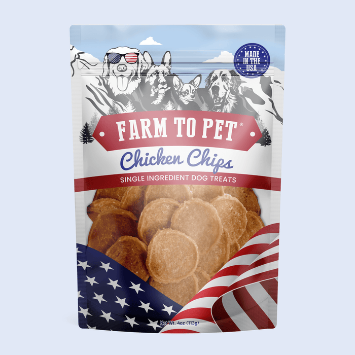 Farm To Pet Americana Chicken Chips for Dogs – Celebrate with USA-made Dog Treats