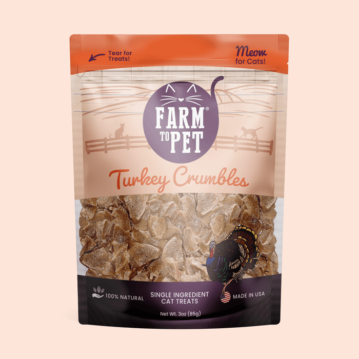 Farm To Pet Turkey Crumbles for Cats – Grain-Free Cat Treats