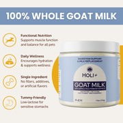 HOLI Powdered Goat Milk for Dogs & Cats | Single-Ingredient Topper & Milk Replacer - Pristine Pet Supply