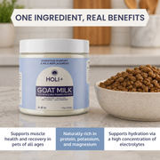 HOLI Powdered Goat Milk for Dogs & Cats | Single-Ingredient Topper & Milk Replacer - Pristine Pet Supply