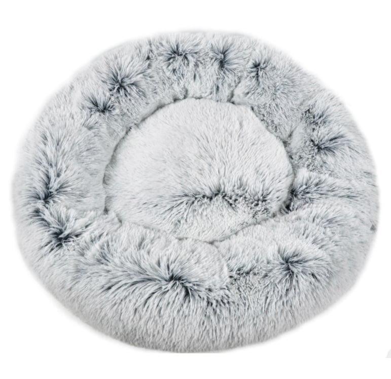 Mr. Peanut's 28-Inch OrthoPlush Cat Bed – Snowflake White Two-Tone