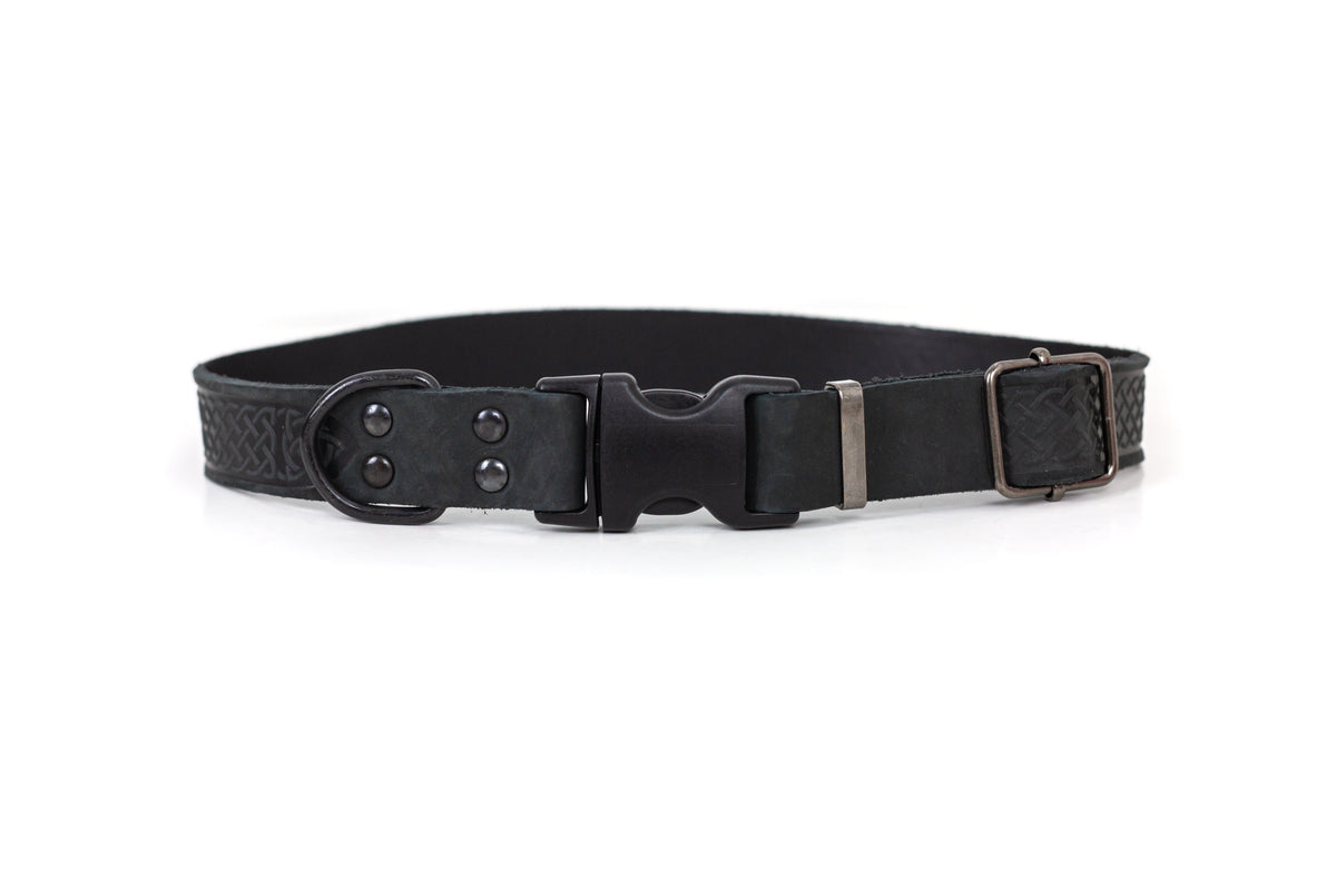 Euro-Dog Celtic Sport Quick-Release Leather Dog Collar