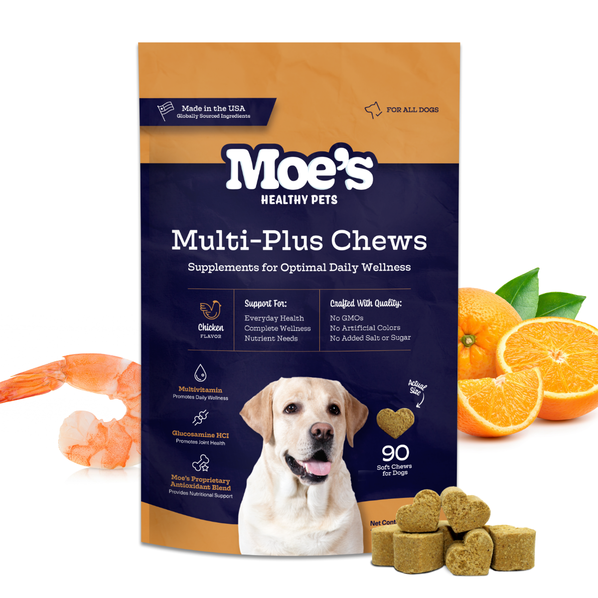 Moe's Healthy Pets Multi-Plus Multivitamin Soft Chews for Dogs