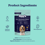 Moe's Healthy Pets Prebiotic + Probiotic Soft Chews for Dogs