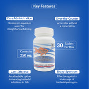 Fin Pen 250mg Tablet for Aquarium Fish – 30 Count – Water Care Support