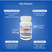 Fish Pen 500mg Tablet for Aquarium Fish – 30 Count – Water Care Support
