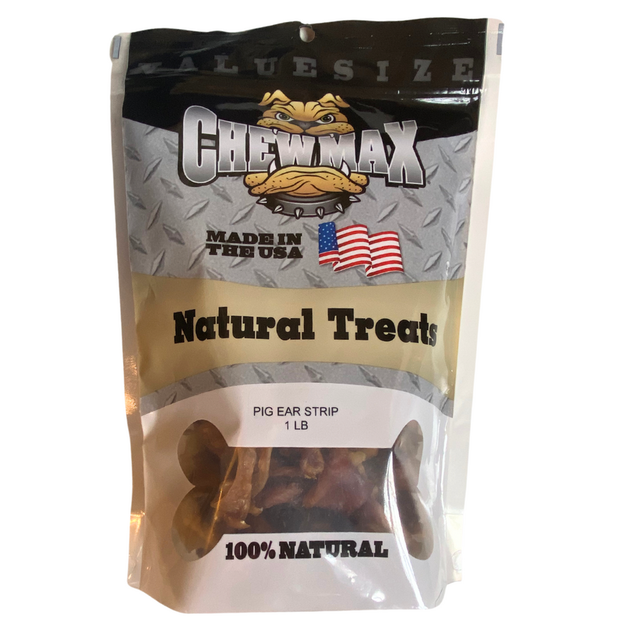 ChewMax Pig Ear Strips – 1 lb Bag