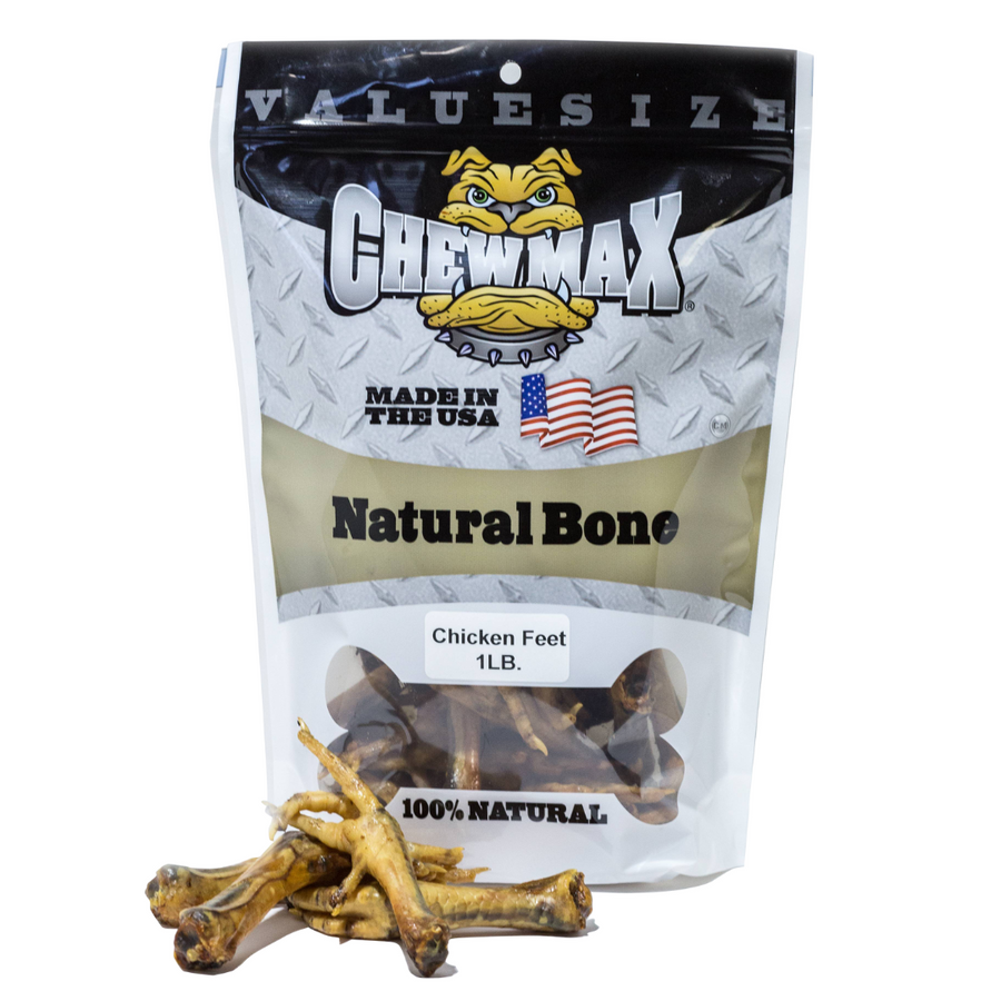 ChewMax Chicken Feet Dog Chews – 1 lb Bag