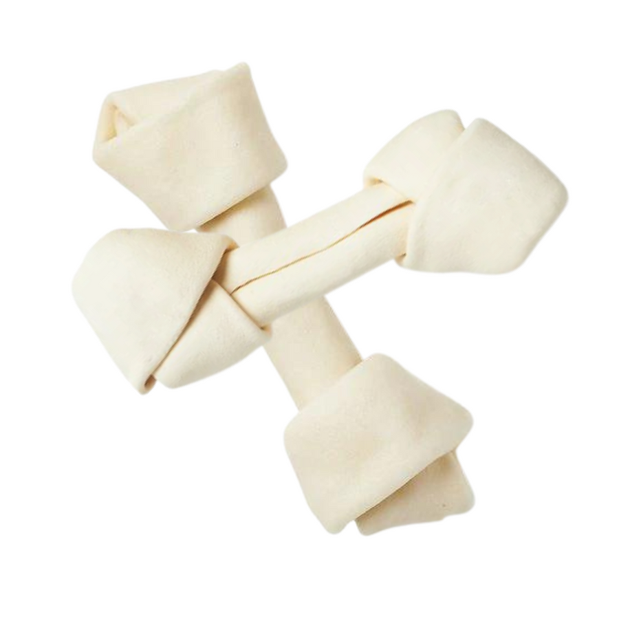 ChewMax 6–7 Inch Natural Rawhide Knotted Bone