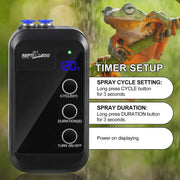 Reptile Humidifier Mini Auto Misting System Rainforest Spray Nozzles