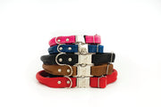 Euro-Dog Rolled Leather Quick-Release Dog Collar