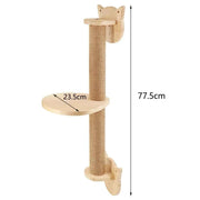 Wall-Mounted Cat Climbing Rope & Wood Platforms