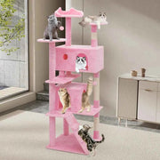 70" Pink Cat Tree with Scratching Posts