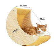 Wall-Mounted Cat Climbing Rope & Wood Platforms