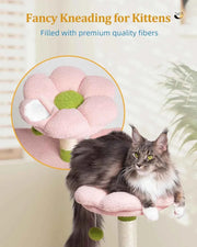 Large Floral Cat Tree with 2-Door Condo & Hammock