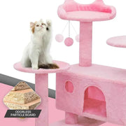 70" Pink Cat Tree with Scratching Posts