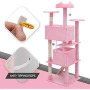 70" Pink Cat Tree with Scratching Posts