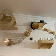 Wooden Cat Climbing Bridge & Sisal Scratcher