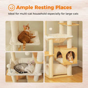 Floor-to-Ceiling Cat Tree with Hammock & Sisal Posts