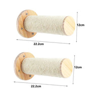 Wall-Mounted Cat Climbing Rope & Wood Platforms