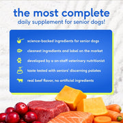 Senior Dog Multivitamin Powder 12-in-1 Joint Brain Digestion Immune 30 Scoops