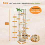 Floor-to-Ceiling Cat Tree with Hammock & Sisal Posts