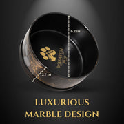 Limited Edition Black & Gold Marble Ceramic Dog Bowl