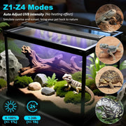 18W UVA UVB Reptile LED Light 28.5" – Auto Modes & Timer