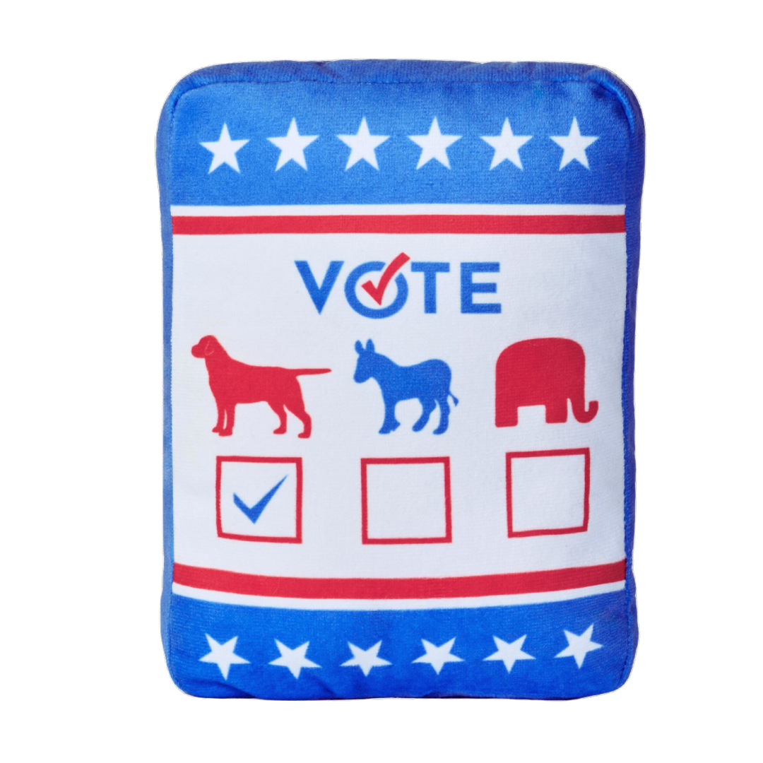 PUPROAR Pawsidential Ballot Funny Political Squeaky Dog Toy with Crinkle