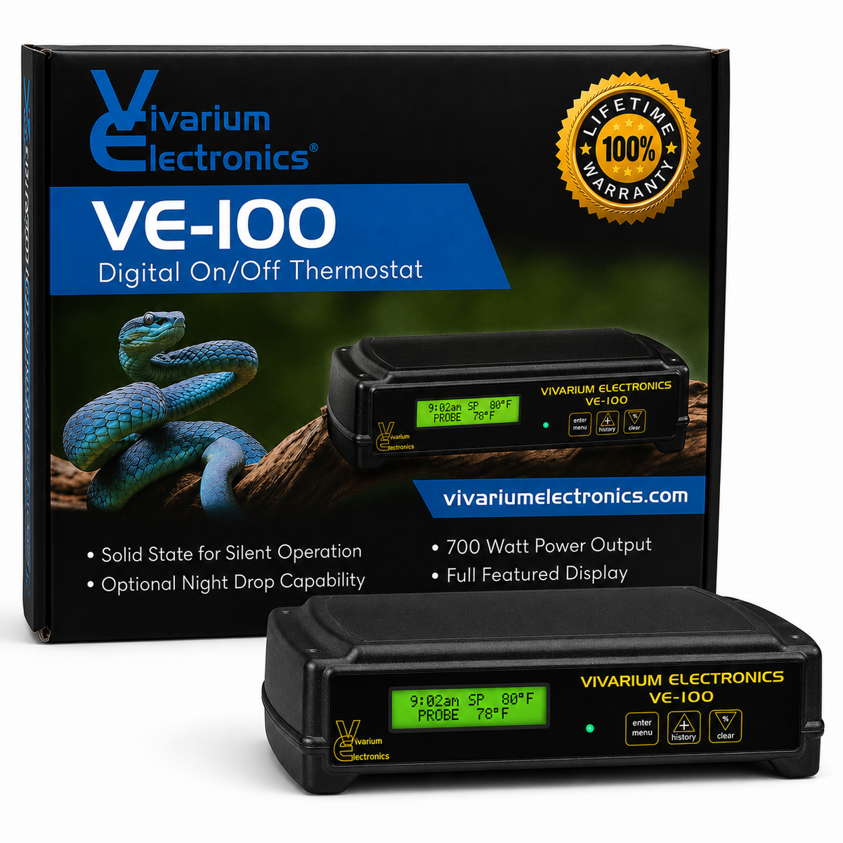 Vivarium Electronics VE100 Digital On/Off Reptile Thermostat