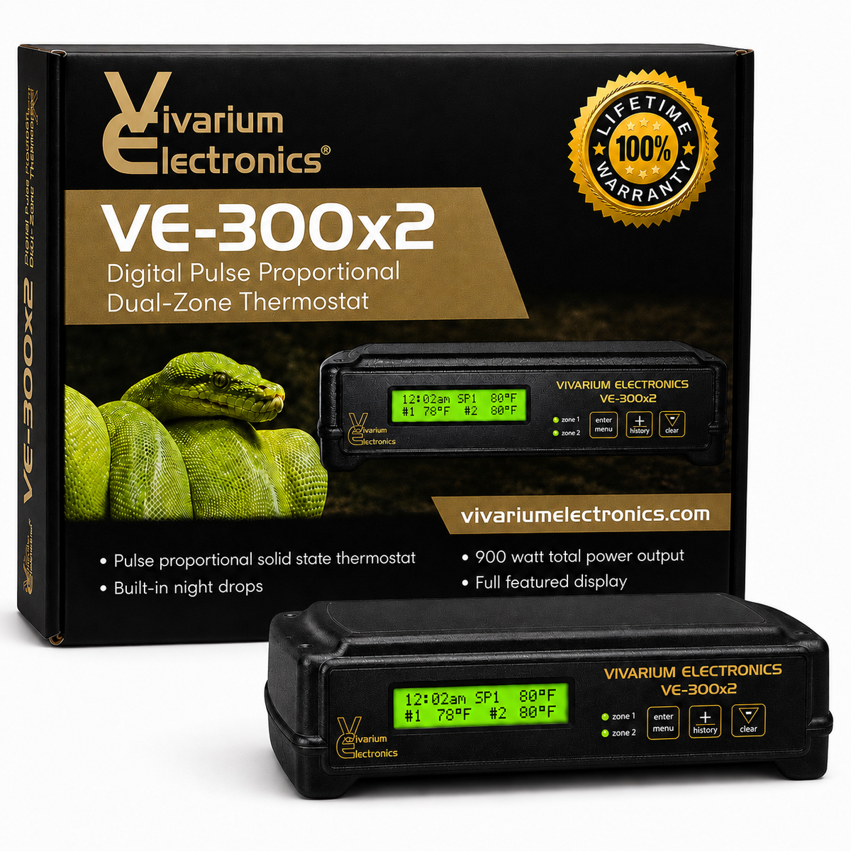 Vivarium Electronics VE300x2 Dual-Zone Proportional Thermostat